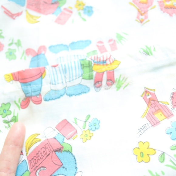 Vintage 70s Monsters School Printed Fabric Sheet - Picture 9 of 9